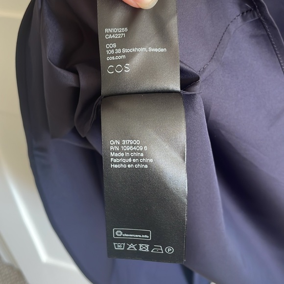 COS navy sleeveless maxi dress with front pleats Sz 2 NWT - Picture 7 of 8